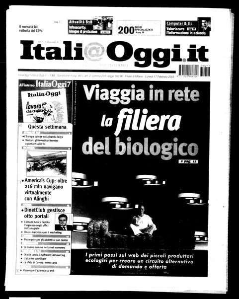 Italia oggi : quotidiano di economia finanza e politica